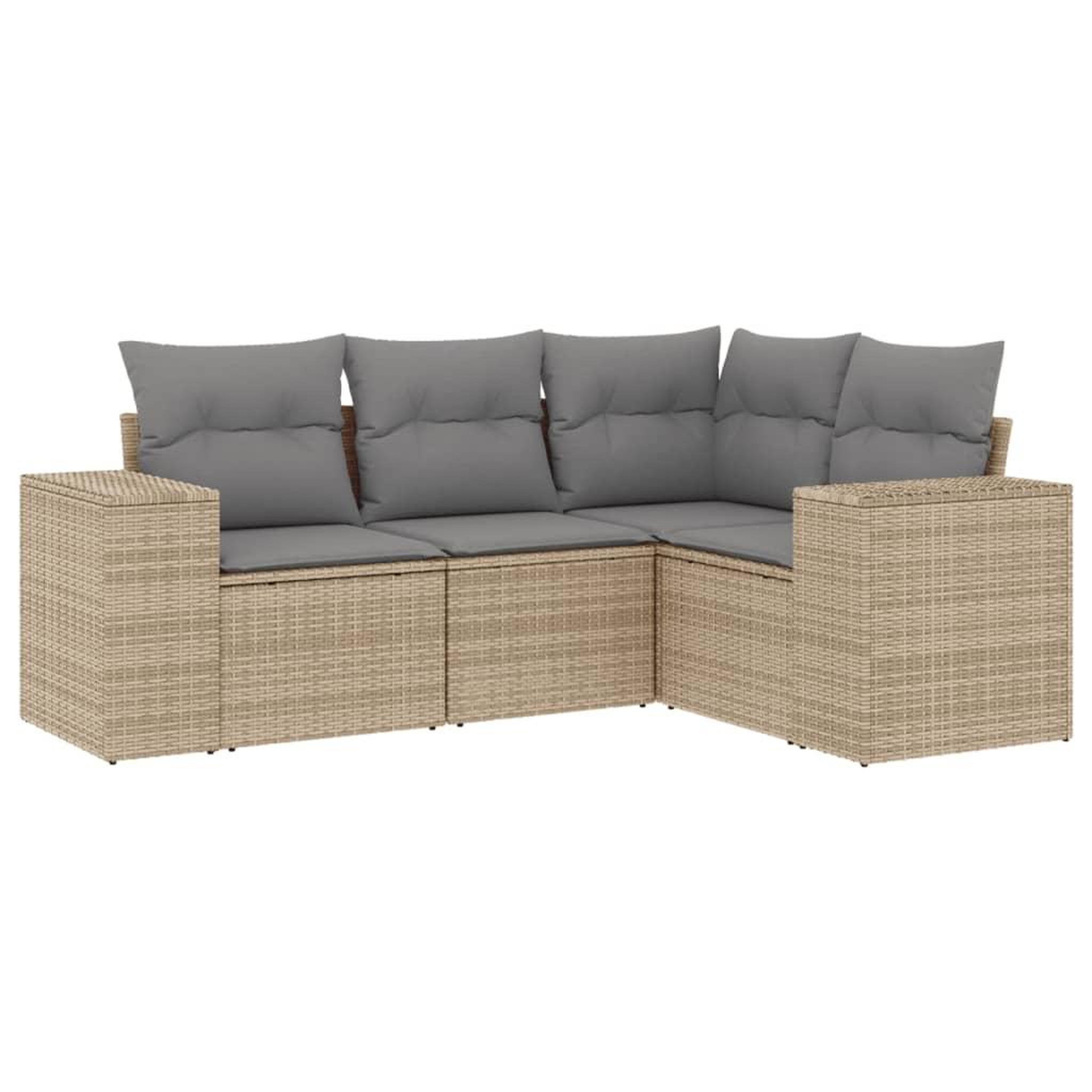 Voir la diapositive 2 : VIDAXL Salon de jardin avec coussins 4 pcs beige resine tressee