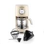 Voir la diapositive 1 : KITCHENCOOK Cafetière Style Rétro Avec Filtre Nylon Réutilisable Retro Coffee Crème Kitchencook