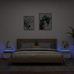 VIDAXL Armoires de chevet avec lumieres LED 2 pcs blanc 40x39x48,5 cm