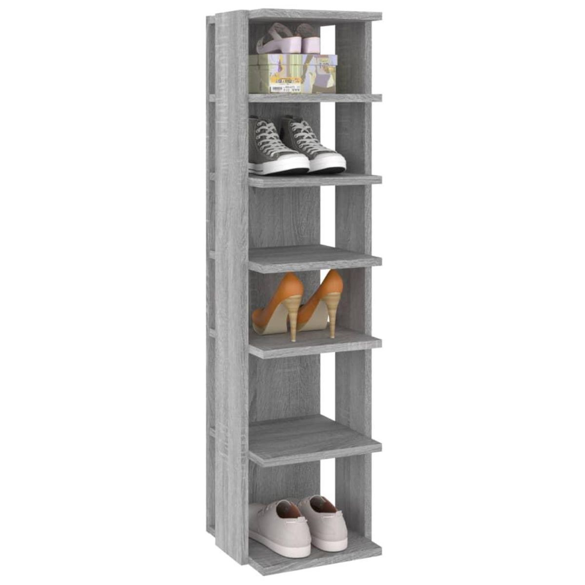 VIDAXL Etagere a chaussures Sonoma gris 27,5x27x102 cm Bois ingenierie