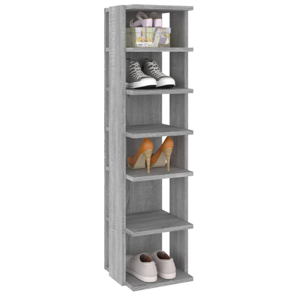 VIDAXL Etagere a chaussures Sonoma gris 27,5x27x102 cm Bois ingenierie