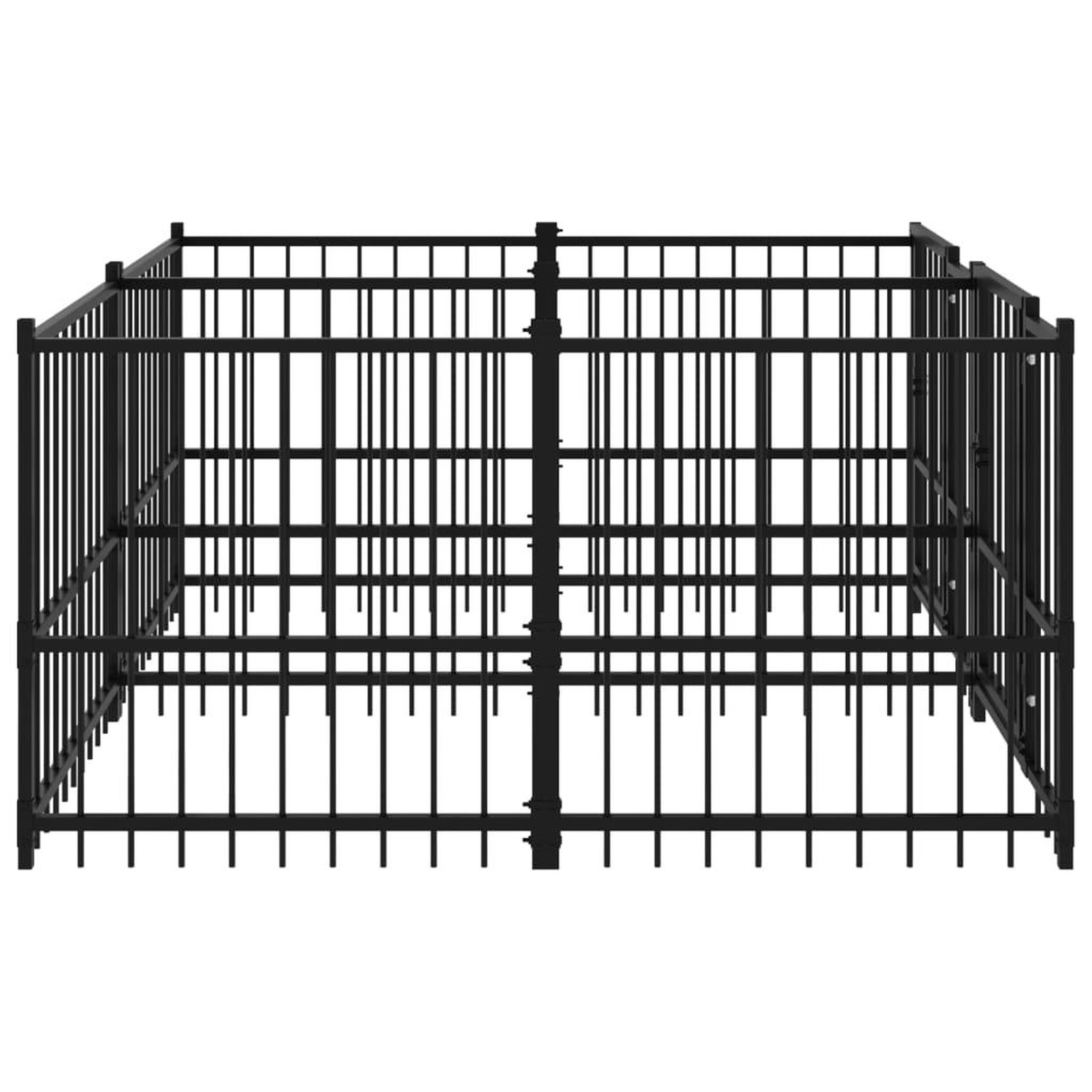 Voir la diapositive 4 : VIDAXL Chenil d'exterieur pour chiens Acier 3,75 m²