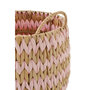 Voir la diapositive 3 : Paris Prix Lot de 2 Paniers de Rangement  Carson  27cm Naturel & Rose