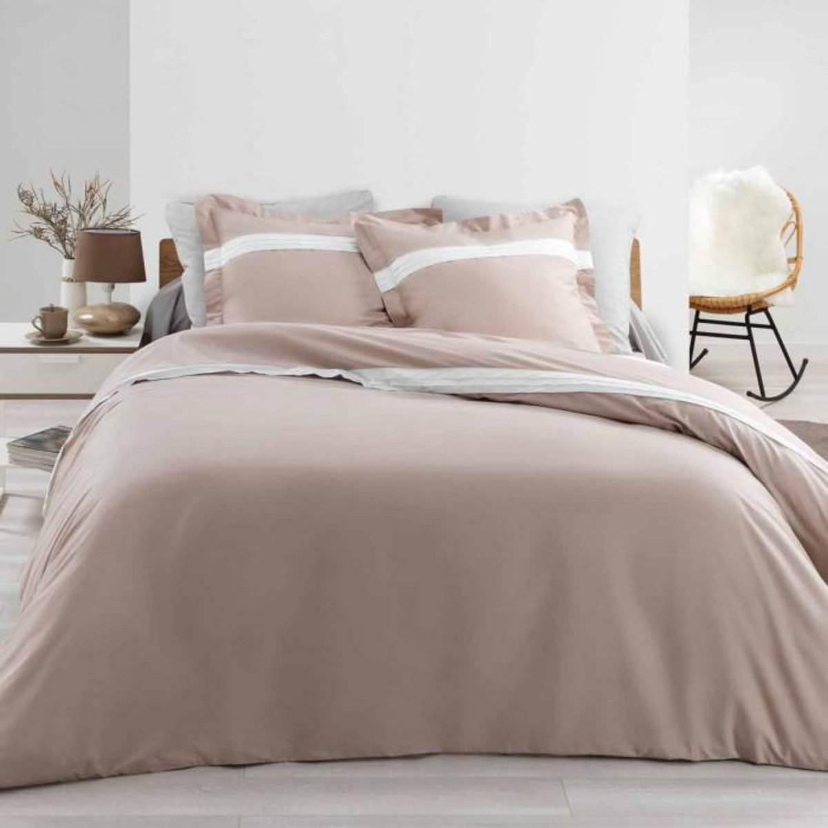 Paris Prix Parure de Lit 3 Pièces  Astoria  260x240cm Naturel