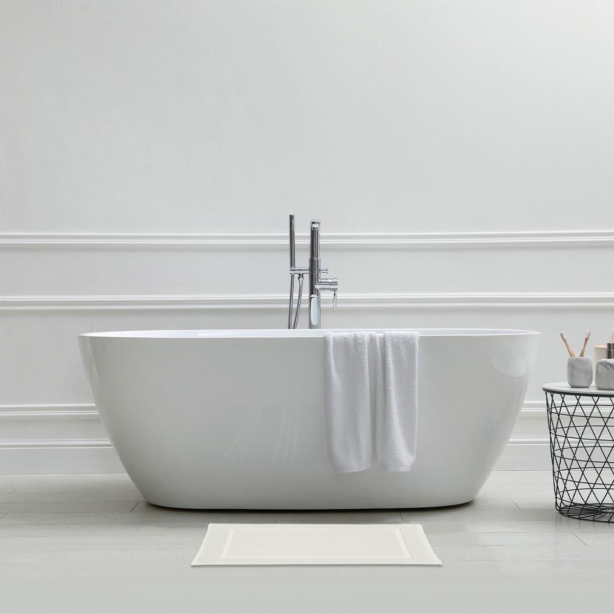 GUY LEVASSEUR Tapis de bain uni en coton éponge Oeko-Tex 50x70cm