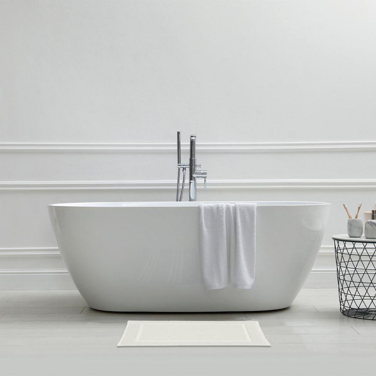 GUY LEVASSEUR Tapis de bain uni en coton éponge Oeko-Tex 50x70cm