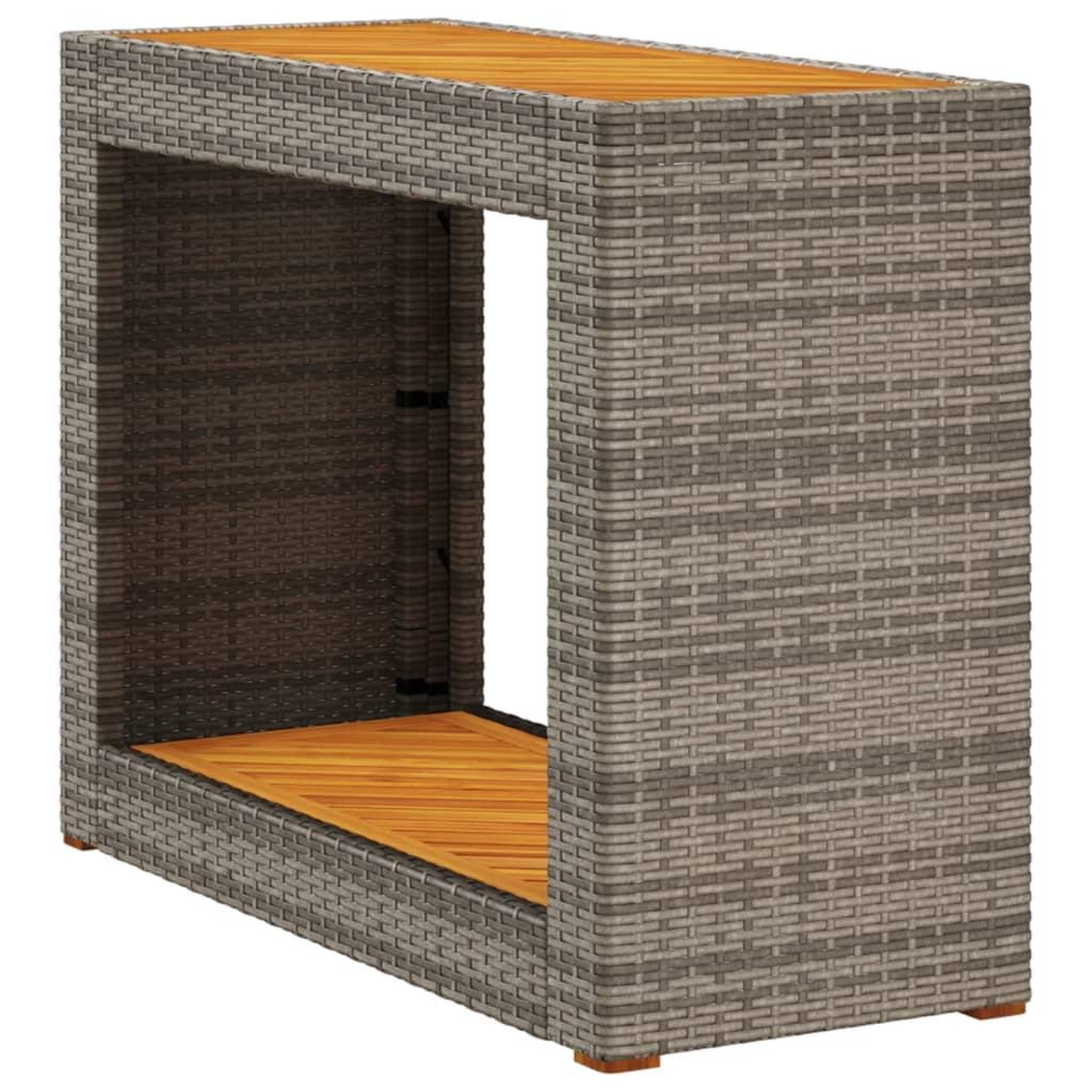 Voir la diapositive 2 : VIDAXL Table d'appoint de jardin dessus en bois gris 100x40x75 cm