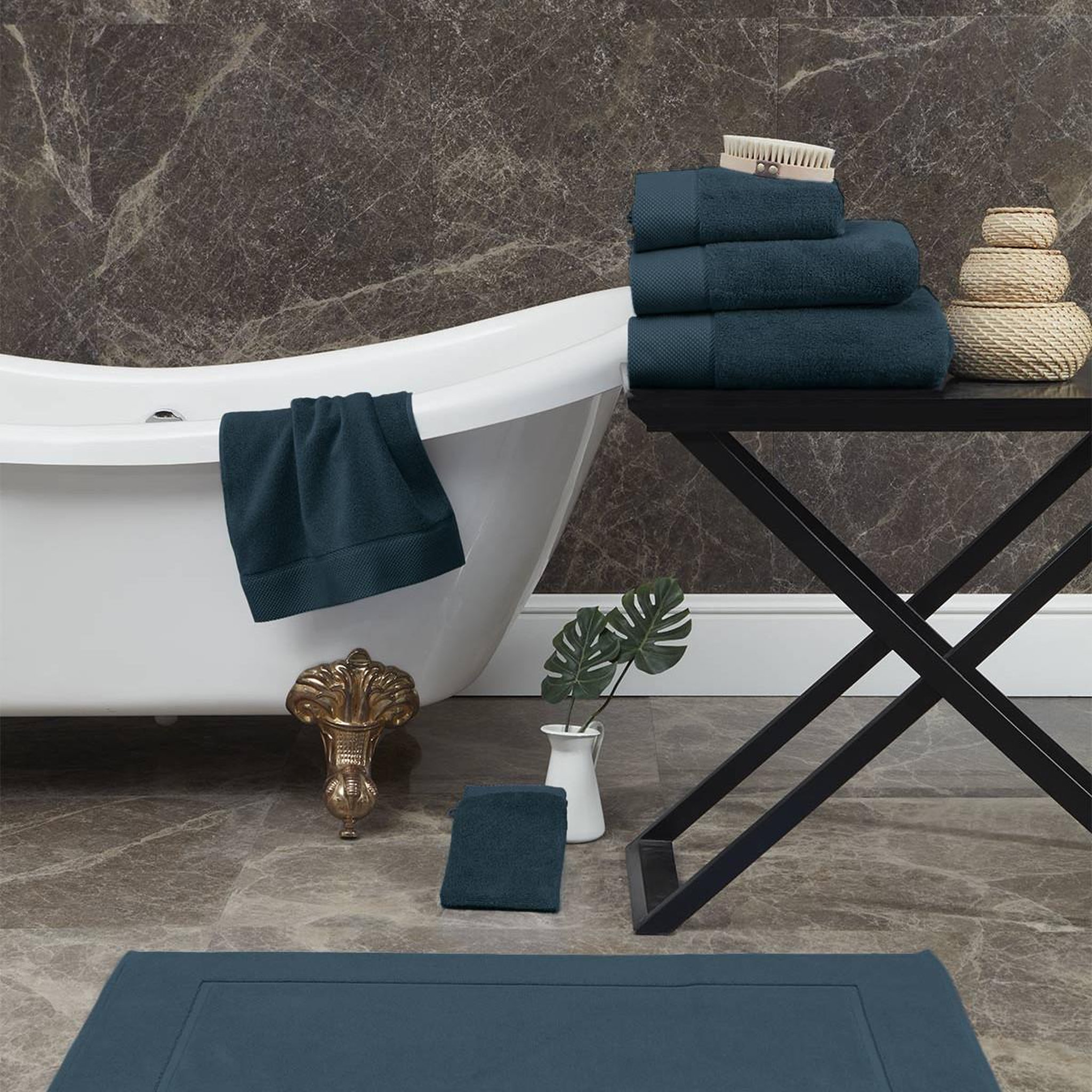 Voir la diapositive 4 : Sensei Maison Serviette de toilette Zéro Twist 560 g/m² SENSOFT - 50x100 cm