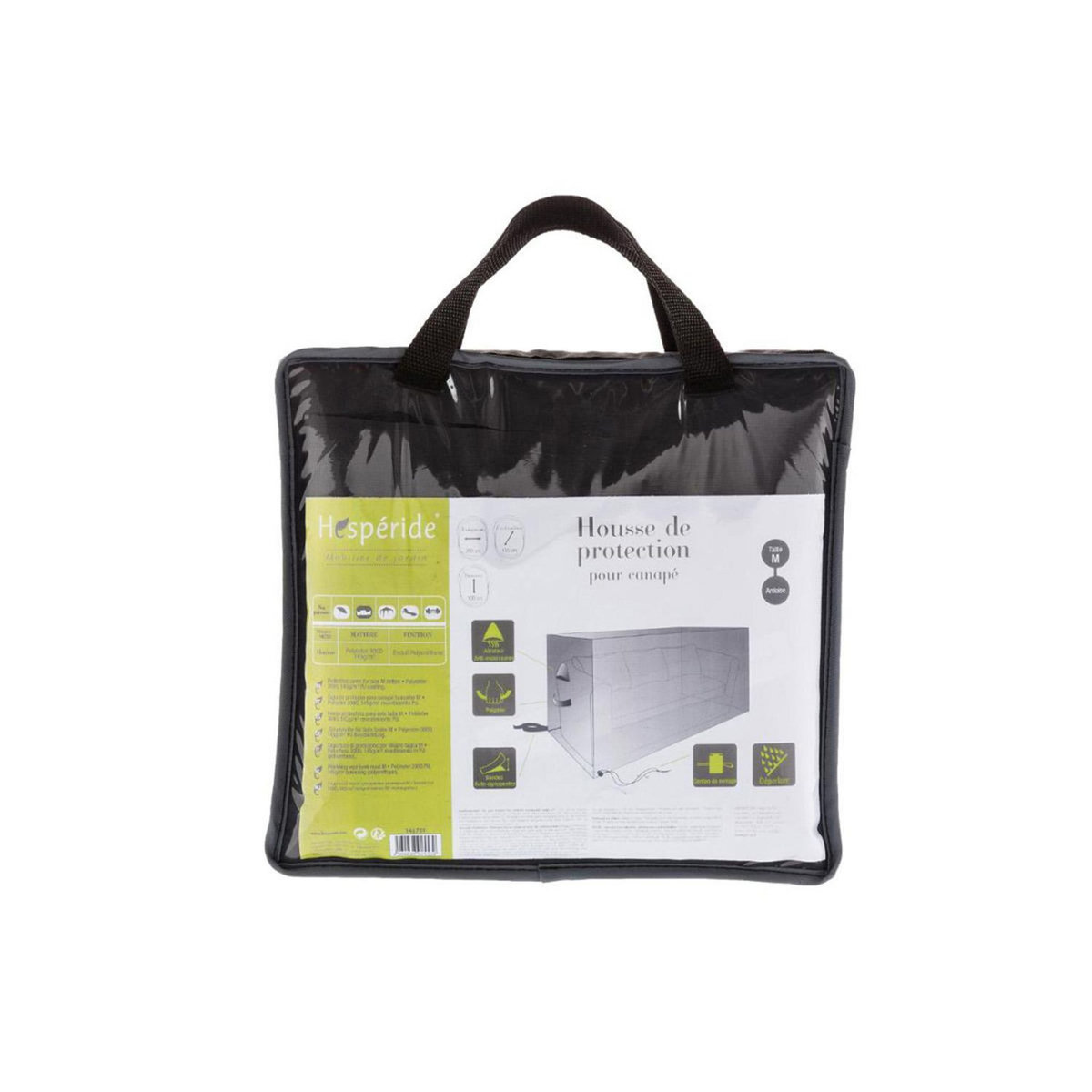 HESPERIDE Housse de canapé M - 200 x 115 x 100 cm - Ardoise