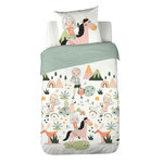 COTE DECO Parure de lit enfant Cheval - 100% coton 57 fils/cm² - 140 x 200 cm