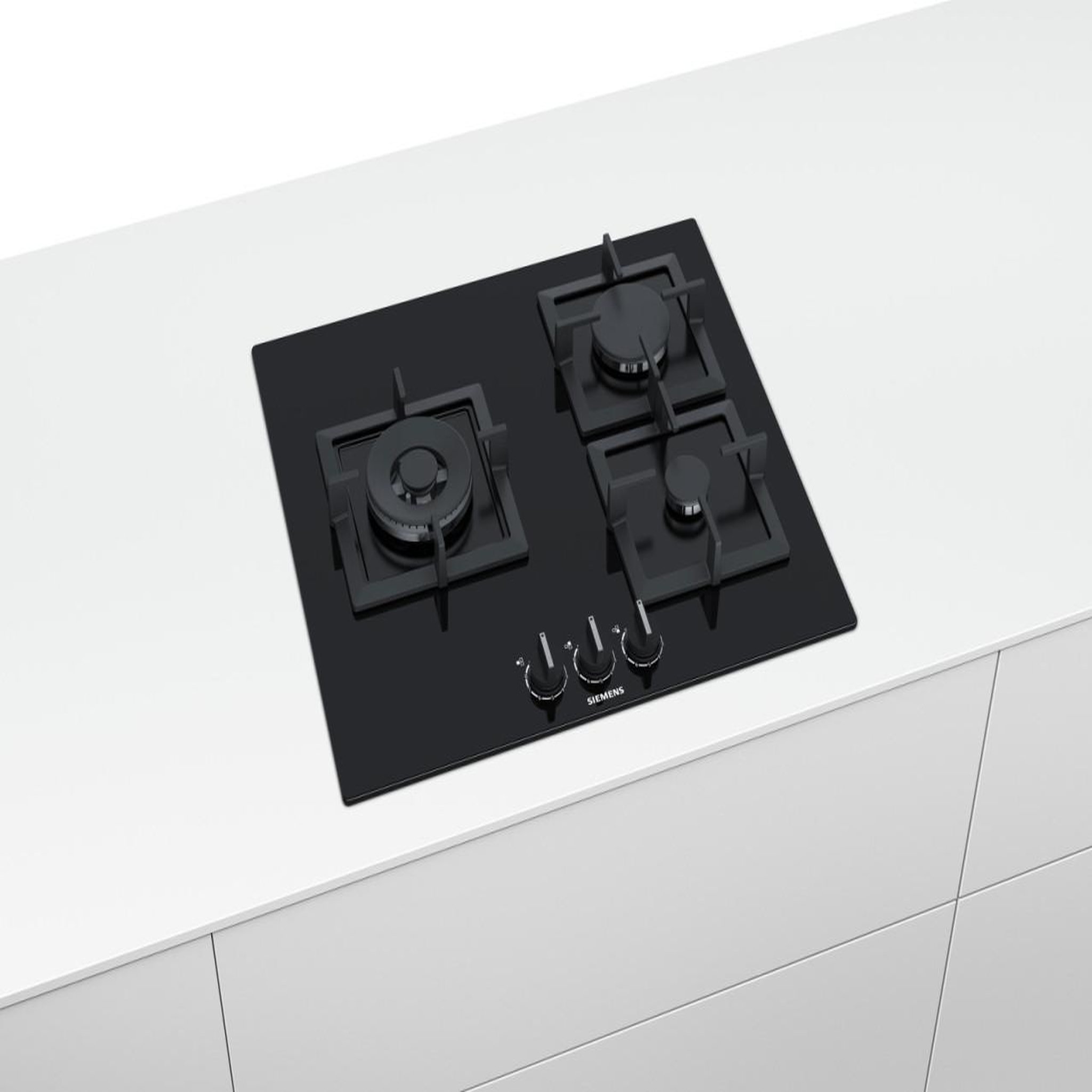 Voir la diapositive 5 : Siemens Table verre gaz 60cm noir fleur de plan - ep6a6cb20