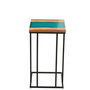 Voir la diapositive 4 : Paris Prix Table d'Appoint Carrée en Bois  Douglas  55cm Naturel & Bleu