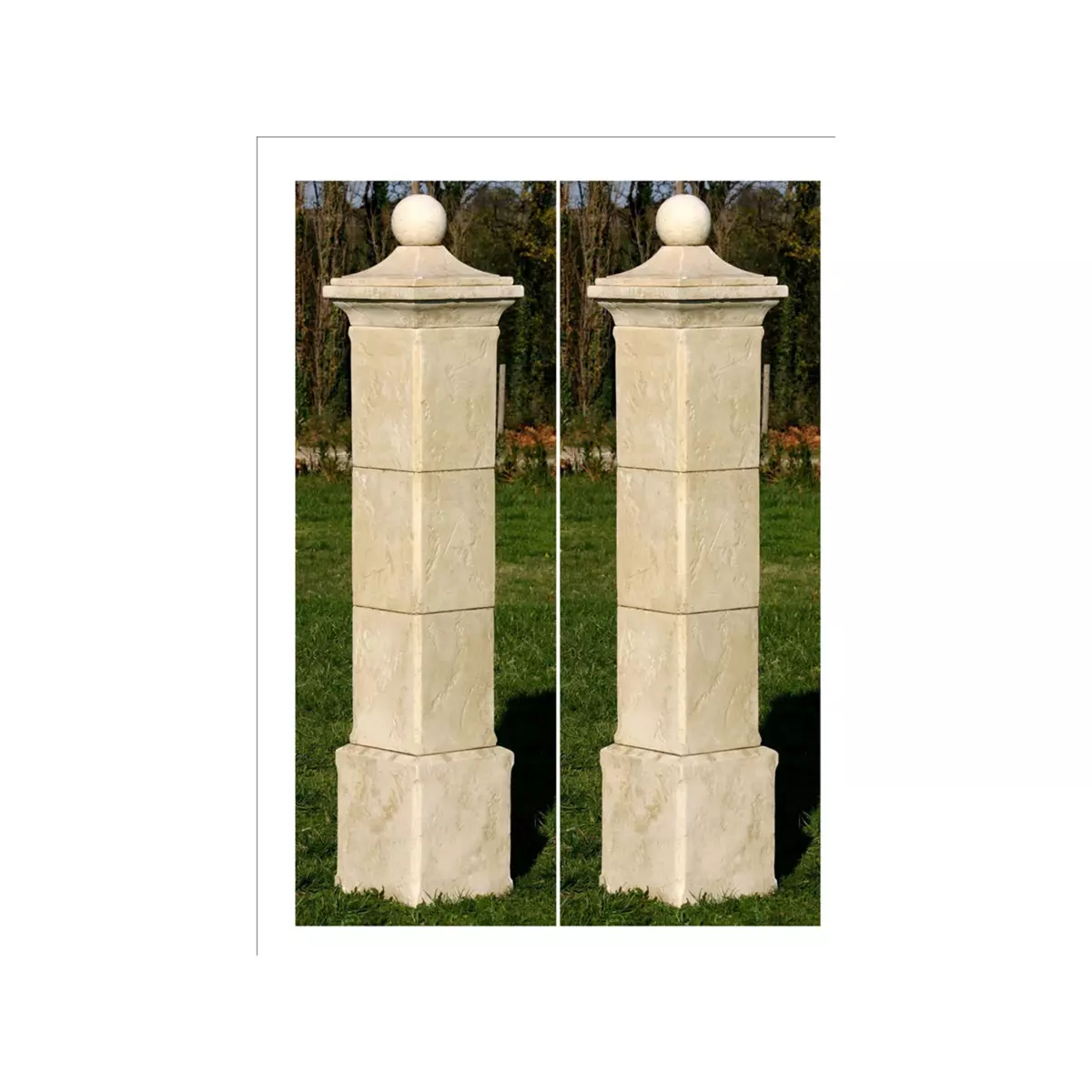 Habitat et Jardin Lot de 2 piliers de portail  Provençal  - 41 x 41 x 228 cm