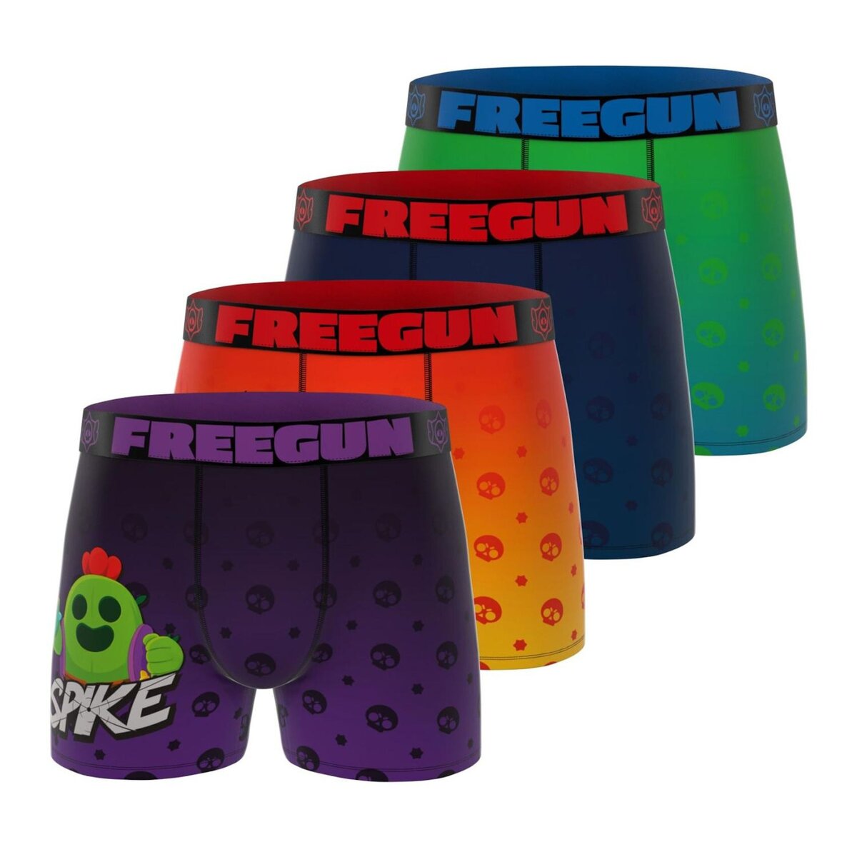 FREEGUN Lot de 4 boxers enfant Brawl Stars
