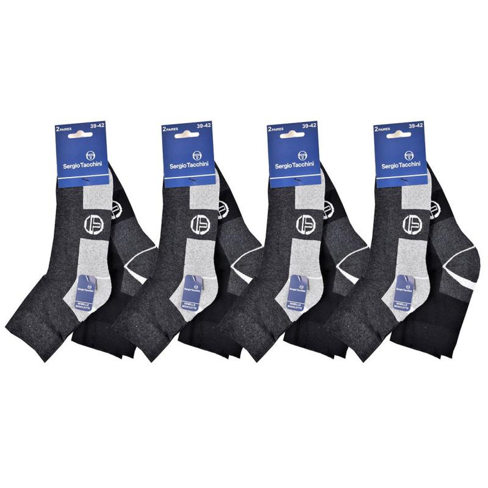 Voir la diapositive 3 : SERGIO TACCHINI Chaussettes Homme QUARTER SERGIO TACCHINI Lot de 8