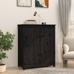 VIDAXL Buffet Noir 83x41,5x100 cm Bois massif de pin