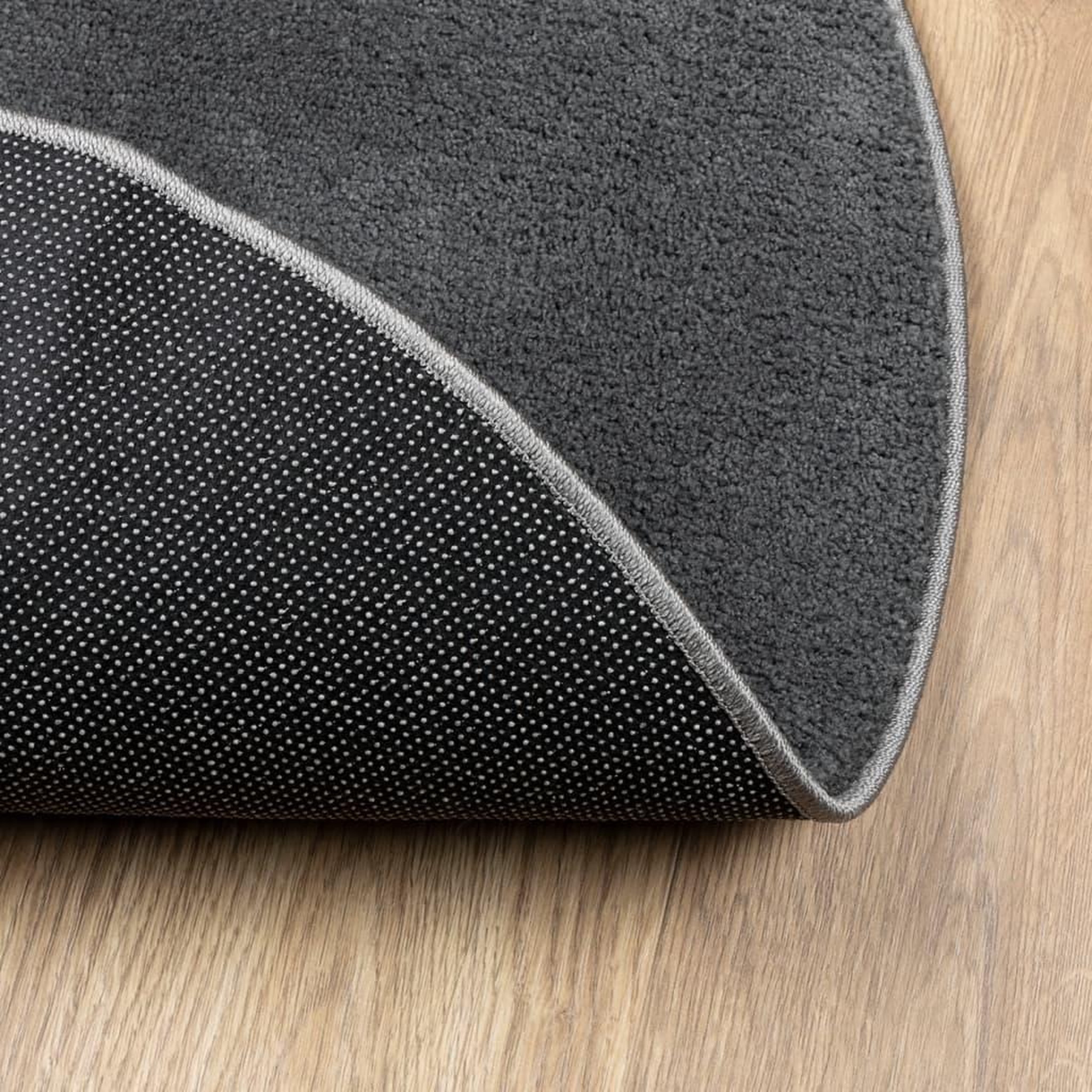 Voir la diapositive 5 : VIDAXL Tapis OVIEDO a poils courts anthracite Ø 120 cm