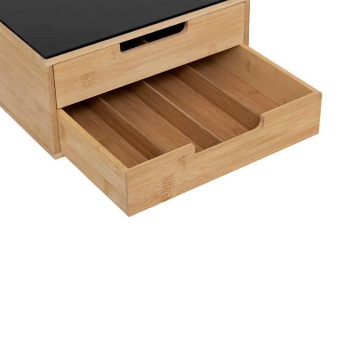 FIVE Porte-Capsules 2 Tiroirs  Black Bambou  30cm Naturel
