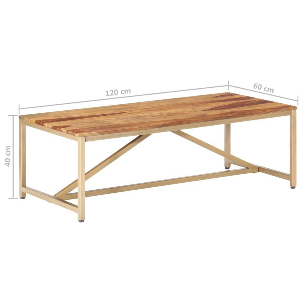 VIDAXL Table basse 120x60x40 cm Bois massif
