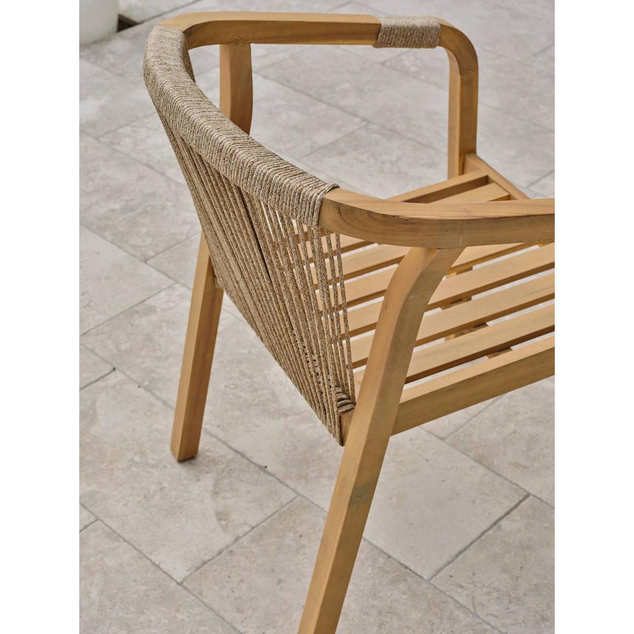 Voir la diapositive 3 : DCB GARDEN Lot de 2 Fauteuils de Jardin  Serena  75cm Naturel