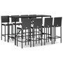 Voir la diapositive 2 : VIDAXL Ensemble de bar de jardin 9 pcs avec coussins noir poly rotin