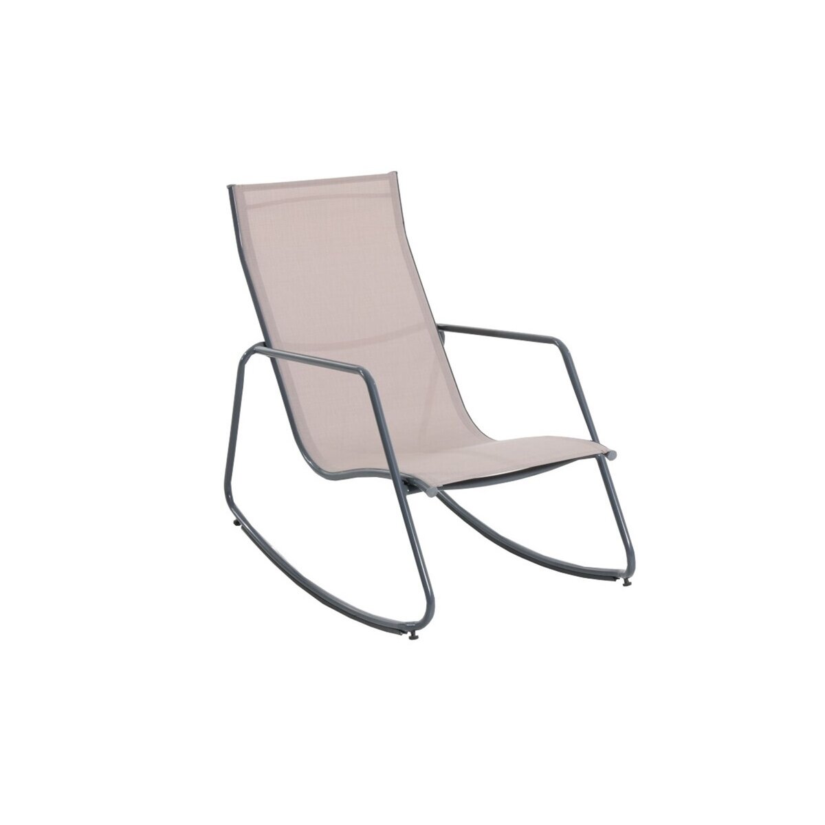 GARDENSTAR Rocking chair acier textilène gris BALI