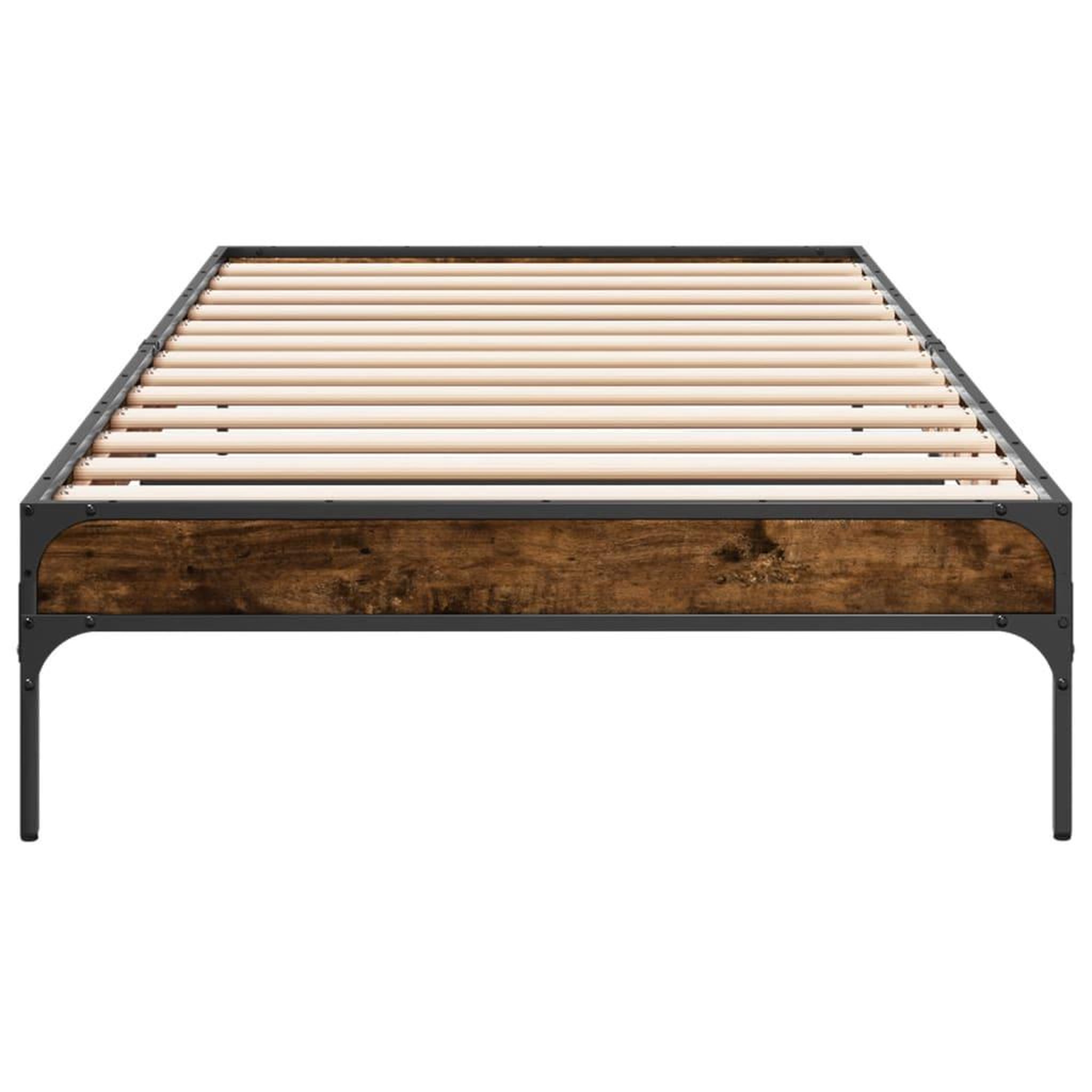 Voir la diapositive 4 : VIDAXL Cadre de lit sans matelas chene fume 90x190 cm