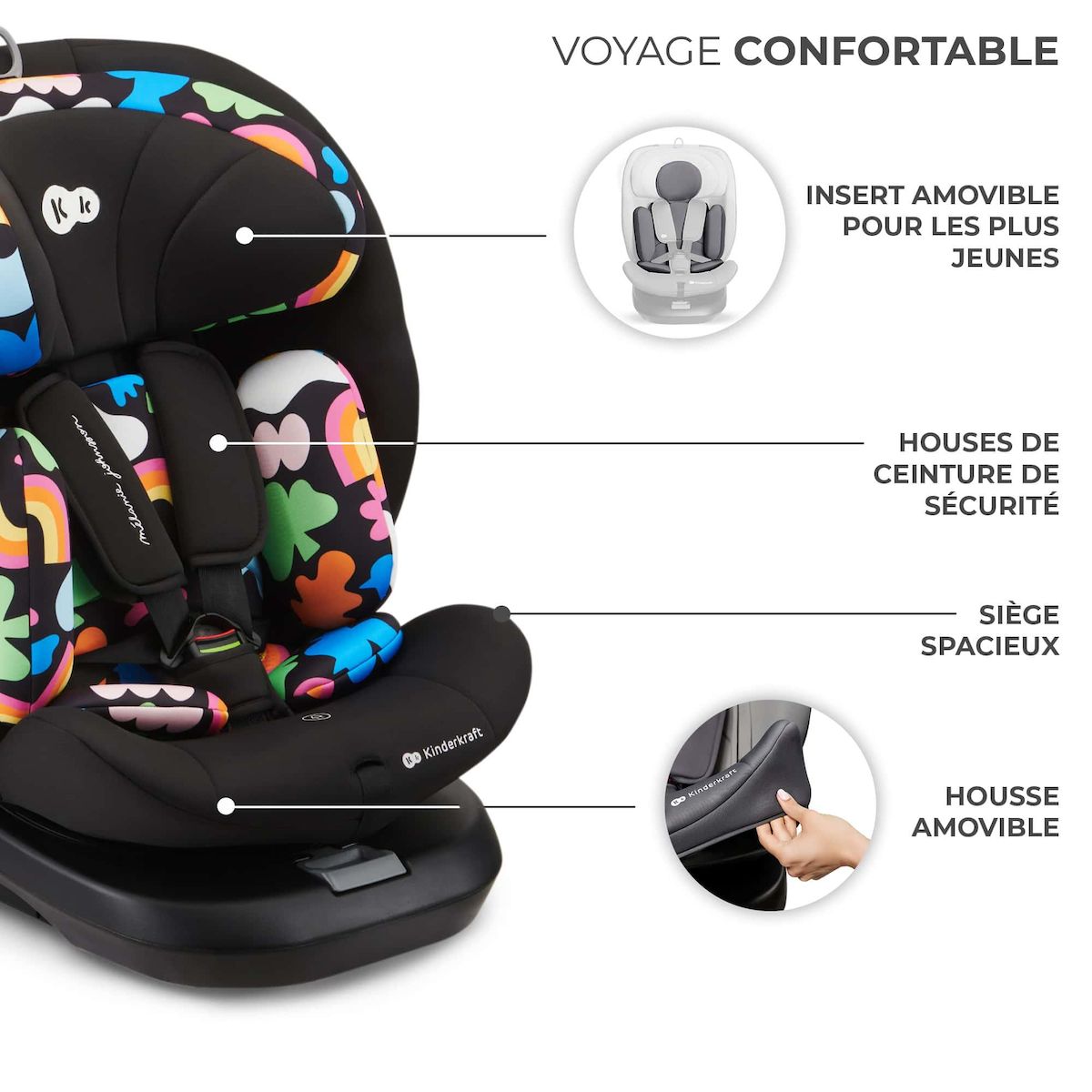 KINDERKRAFT Siege auto i i size pratique et confortable
