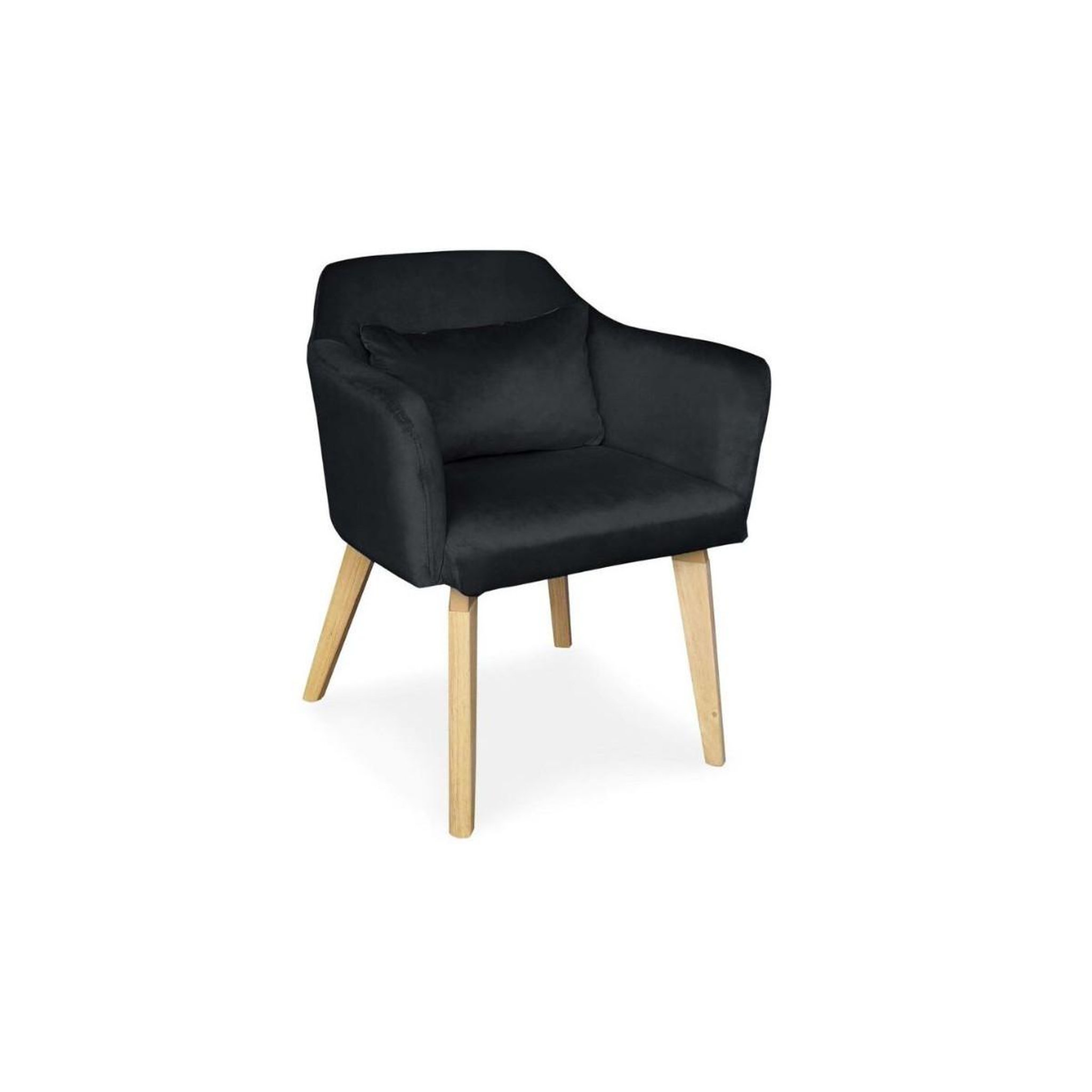 Voir la diapositive 2 : Paris Prix Lot de 2 fauteuils velours  scanda  70cm noir