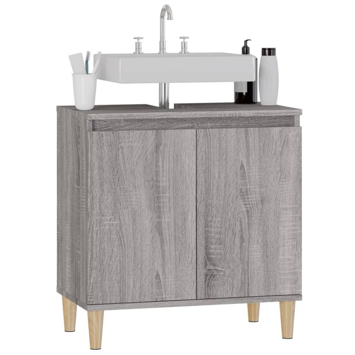 VIDAXL Meuble d'evier sonoma gris 58x33x60 cm bois d'ingenierie