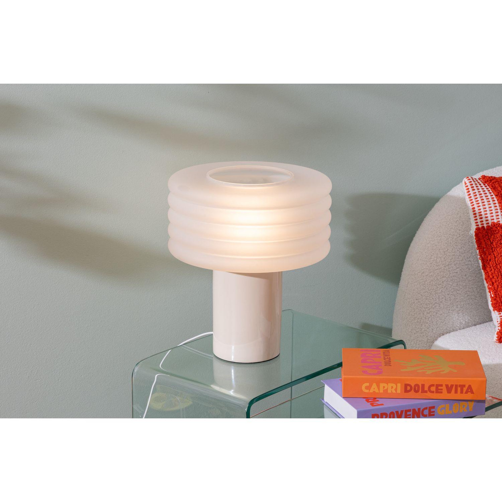 Voir la diapositive 2 : ATMOSPHERA Lampe à poser en verre asti - h. 36 cm - argile