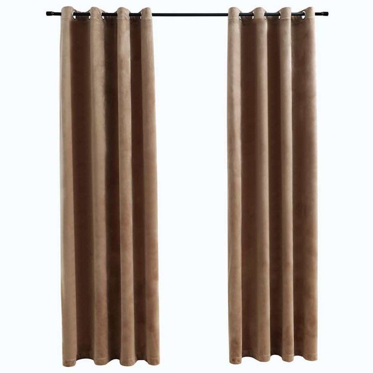 VIDAXL Rideaux occultants avec anneaux 2 pcs Velours Beige 140x175 cm