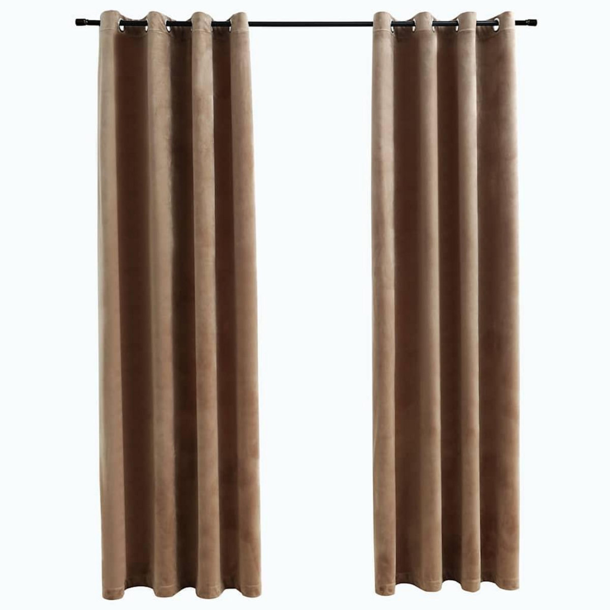 VIDAXL Rideaux occultants avec anneaux 2 pcs Velours Beige 140x175 cm
