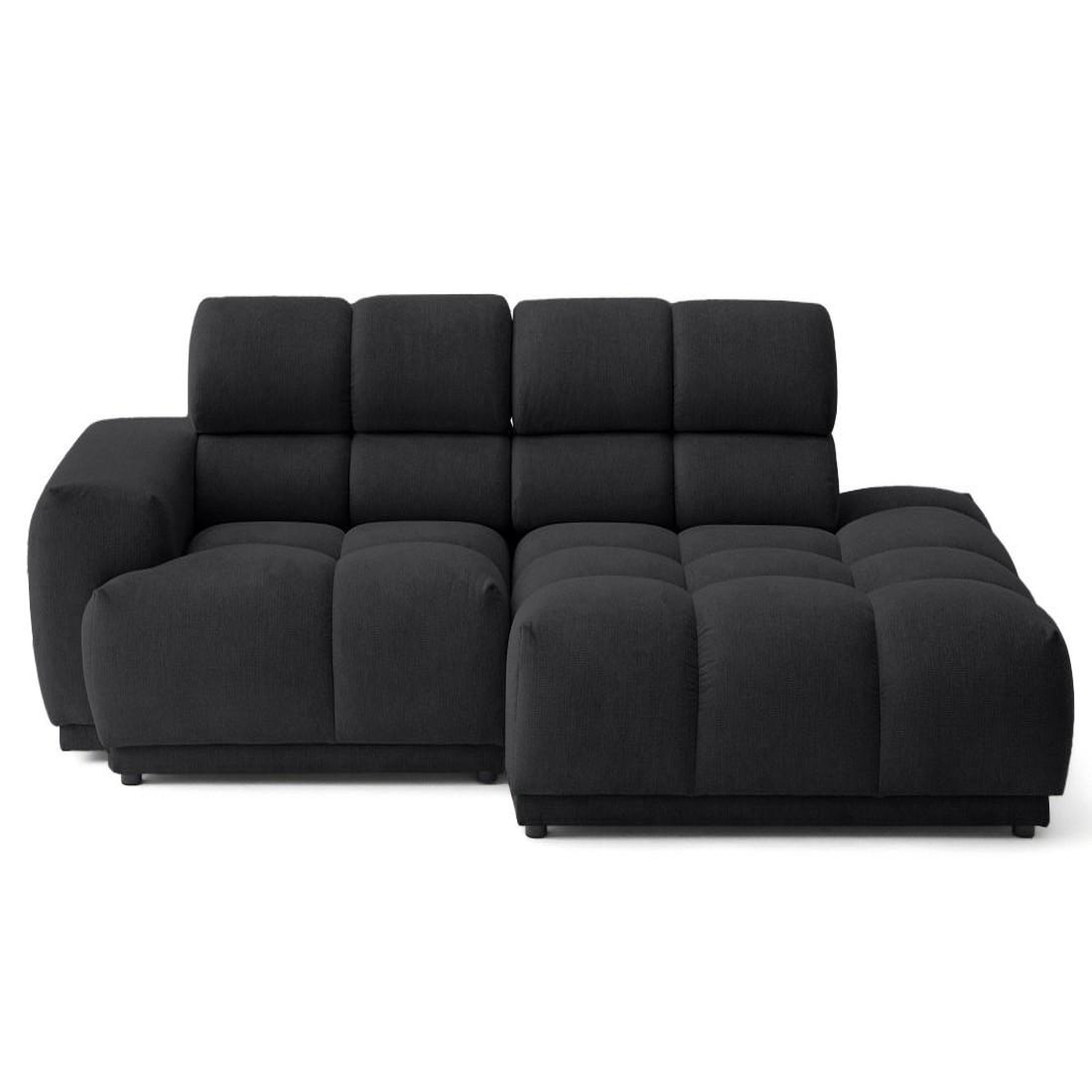 Voir la diapositive 1 : LISA DESIGN Matera - canapé d'angle droit 4 places avec têtières réglables en tissu texturé