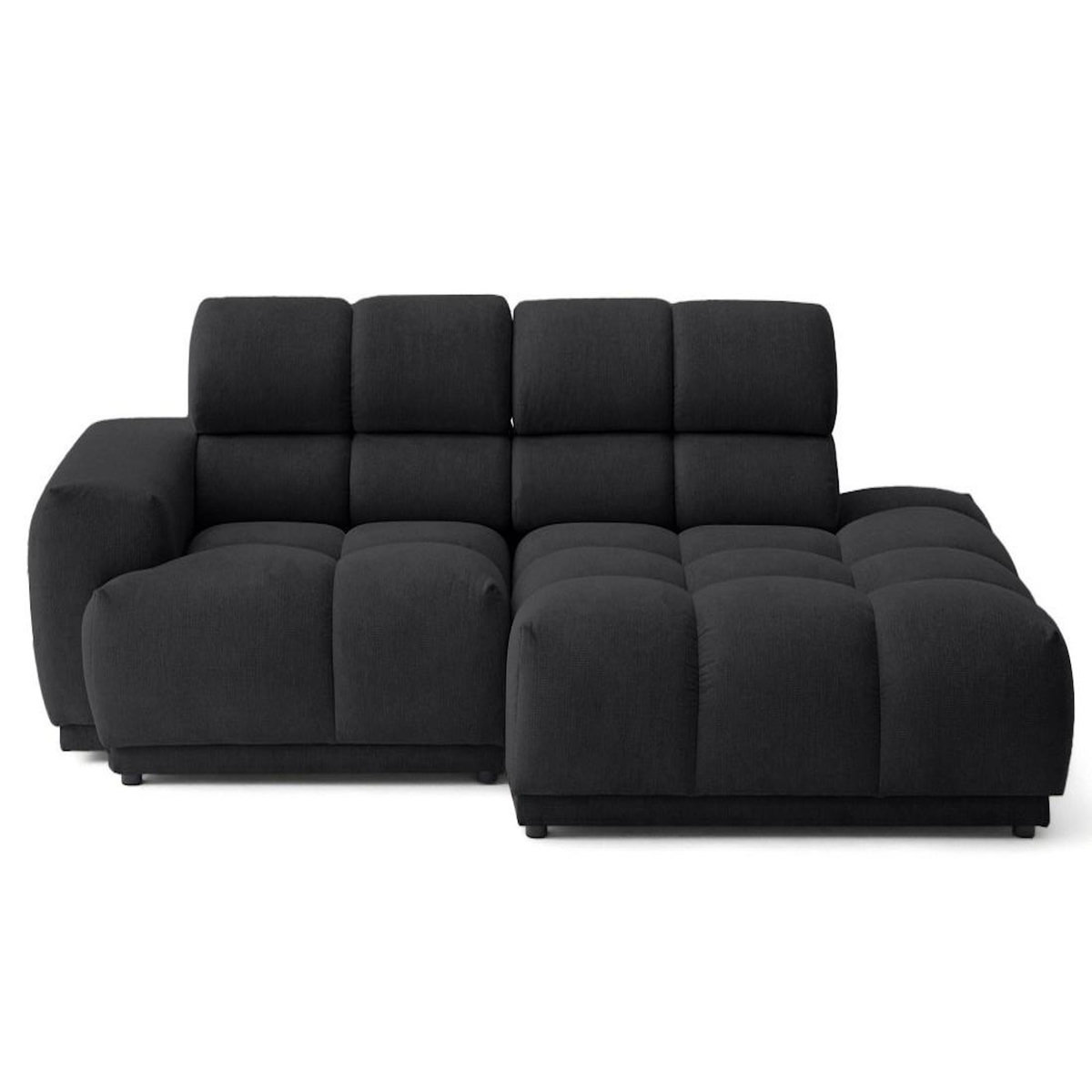 LISA DESIGN Matera - canapé d'angle droit 4 places avec têtières réglables en tissu texturé