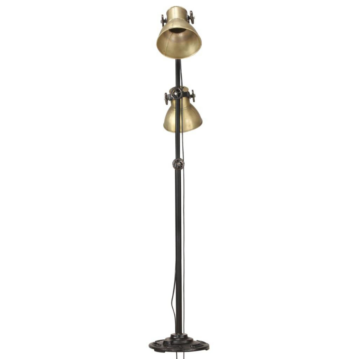 VIDAXL Lampadaire avec 2 abat-jour Laiton E27 Fonte