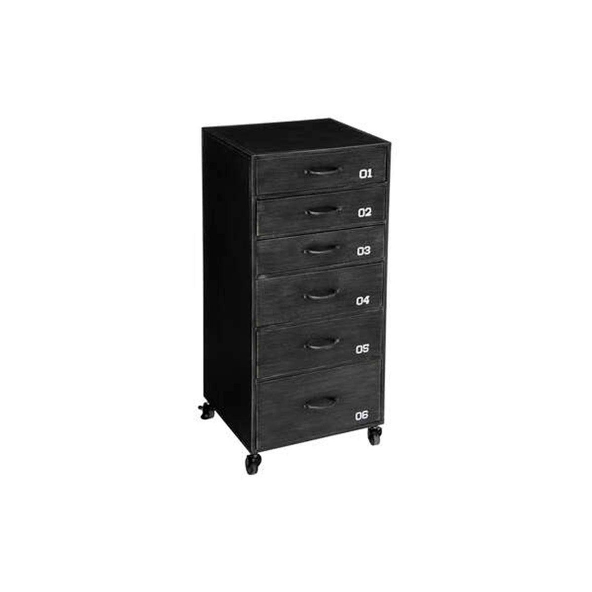 Voir la diapositive 1 : ATMOSPHERA Chiffonnier 6 Tiroirs en Métal  Sevin  96cm Gris