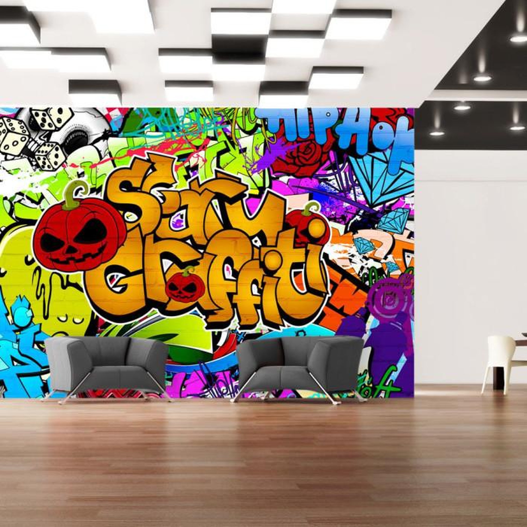 Paris Prix Papier Peint  Scary Graffiti. Coloris disponibles : Multicolore