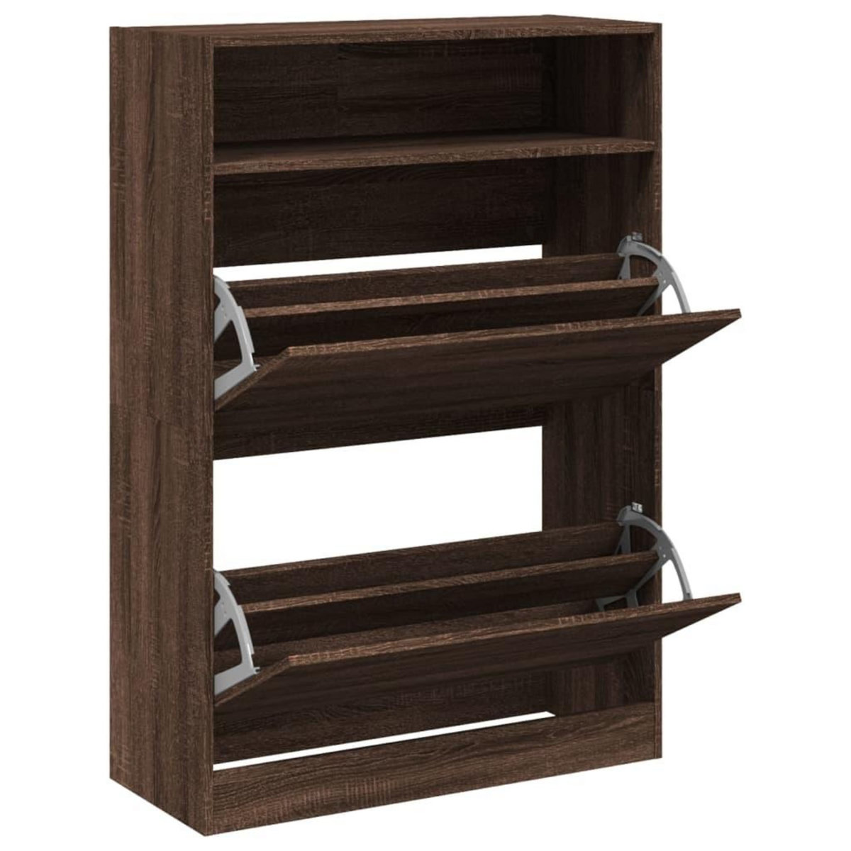 VIDAXL Armoire a chaussures 2 tiroirs rabattables chene marron