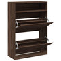 Voir la diapositive 5 : VIDAXL Armoire a chaussures 2 tiroirs rabattables chene marron