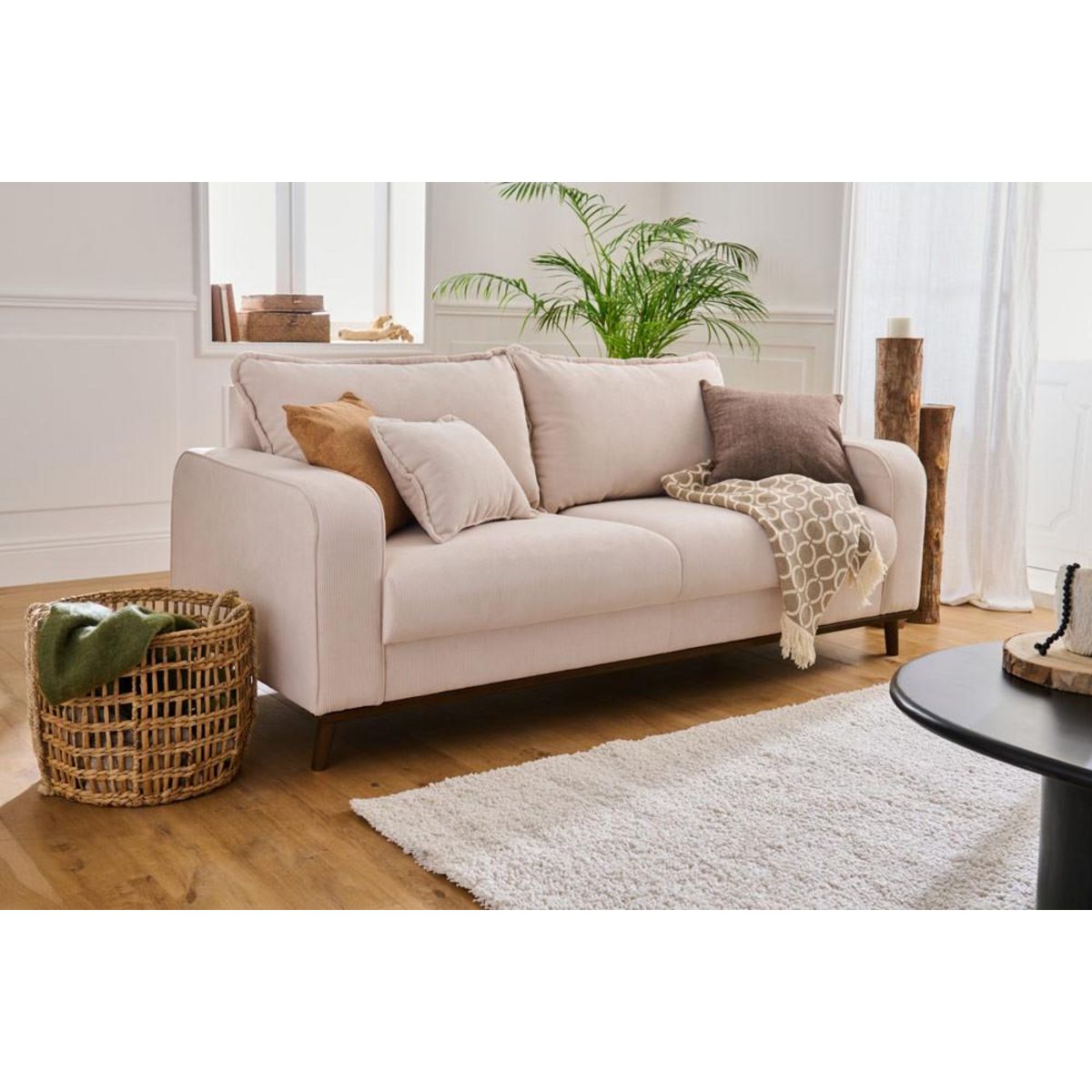 LISA DESIGN Albane - canapé 3 places - en velours côtelé