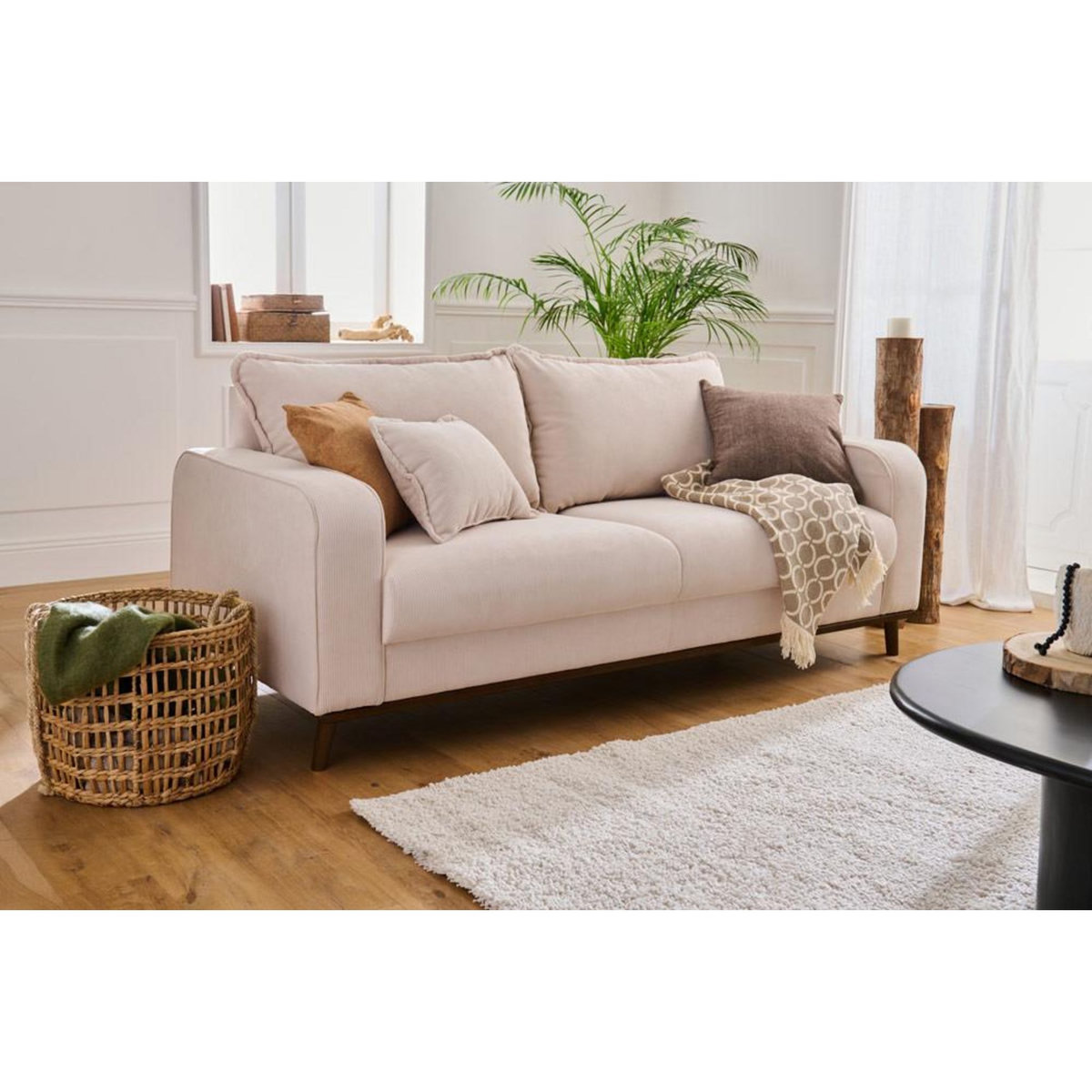 LISA DESIGN Albane - canapé 3 places - en velours côtelé