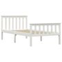 Voir la diapositive 2 : VIDAXL Cadre de lit Blanc Bois de pin massif 100 x 200 cm
