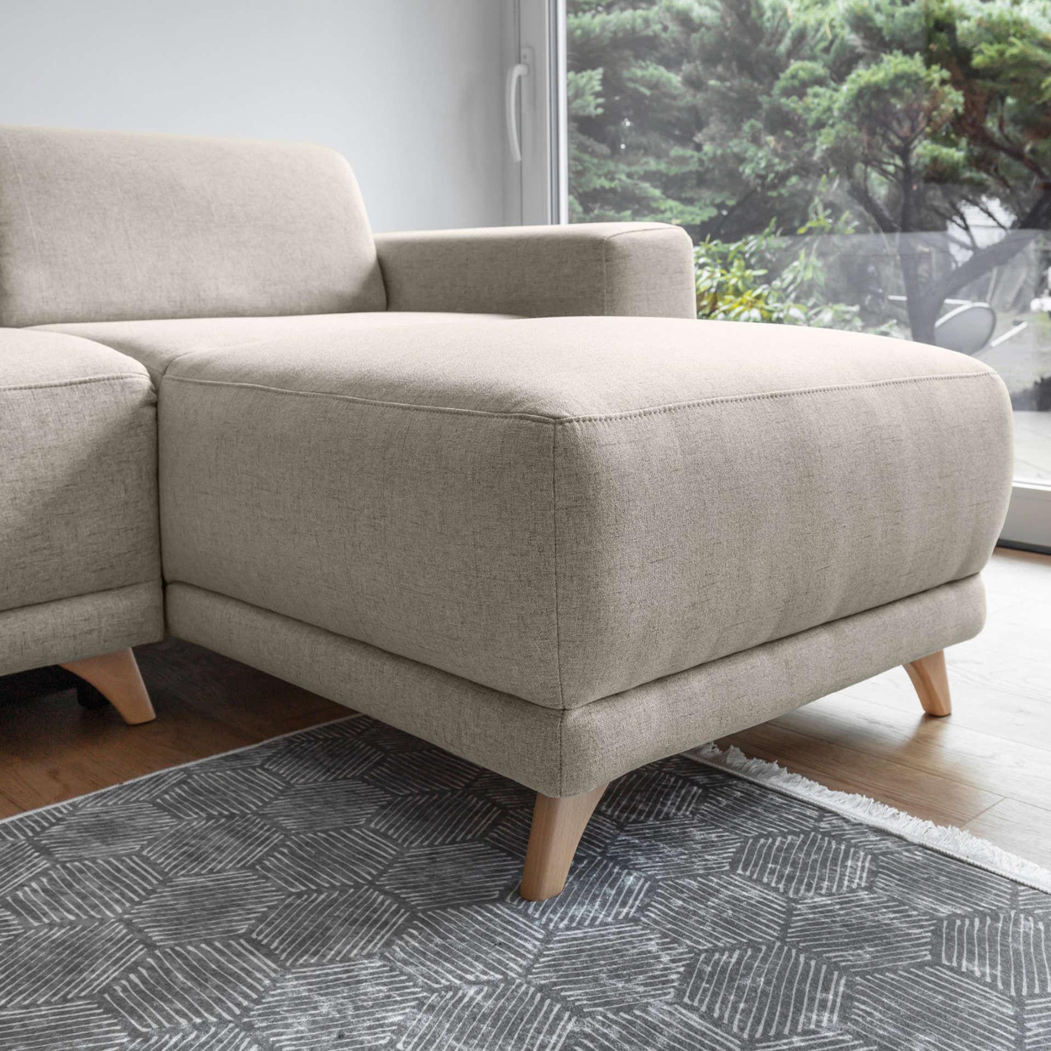 Voir la diapositive 4 : BEST MOBILIER Bella - canapé d'angle réversible convertible - avec coffre - 4 places - tissu