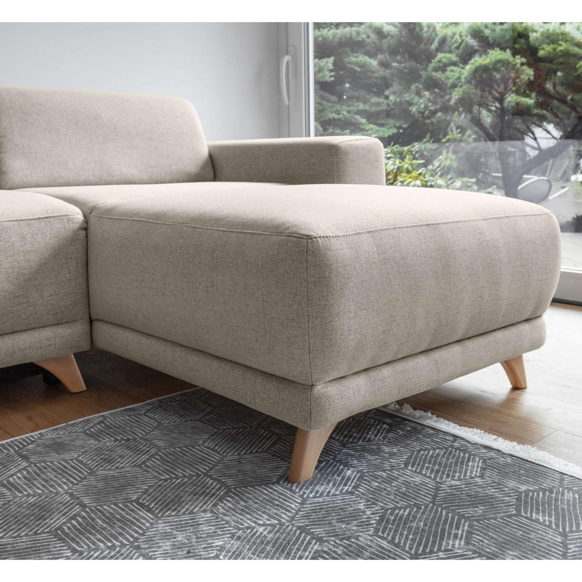 BEST MOBILIER Bella - canapé d'angle réversible convertible - avec coffre - 4 places - tissu