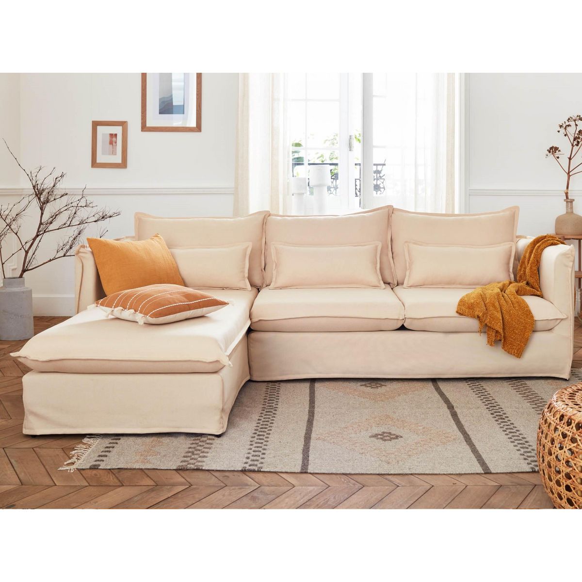 LISA DESIGN Adriann - canapé d'angle gauche fixe - 4 places - en tissu déhoussable