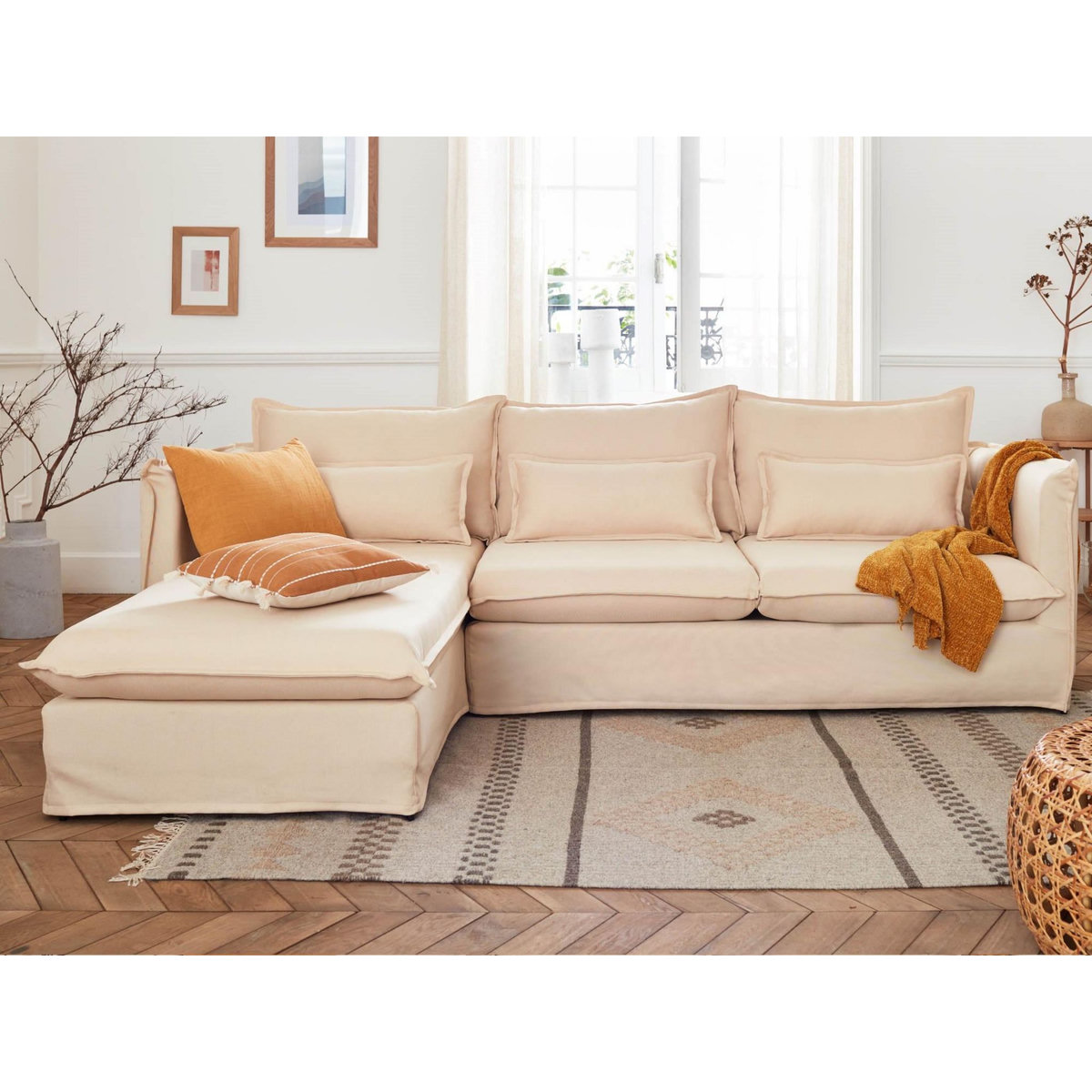 LISA DESIGN Adriann - canapé d'angle gauche fixe - 4 places - en tissu déhoussable