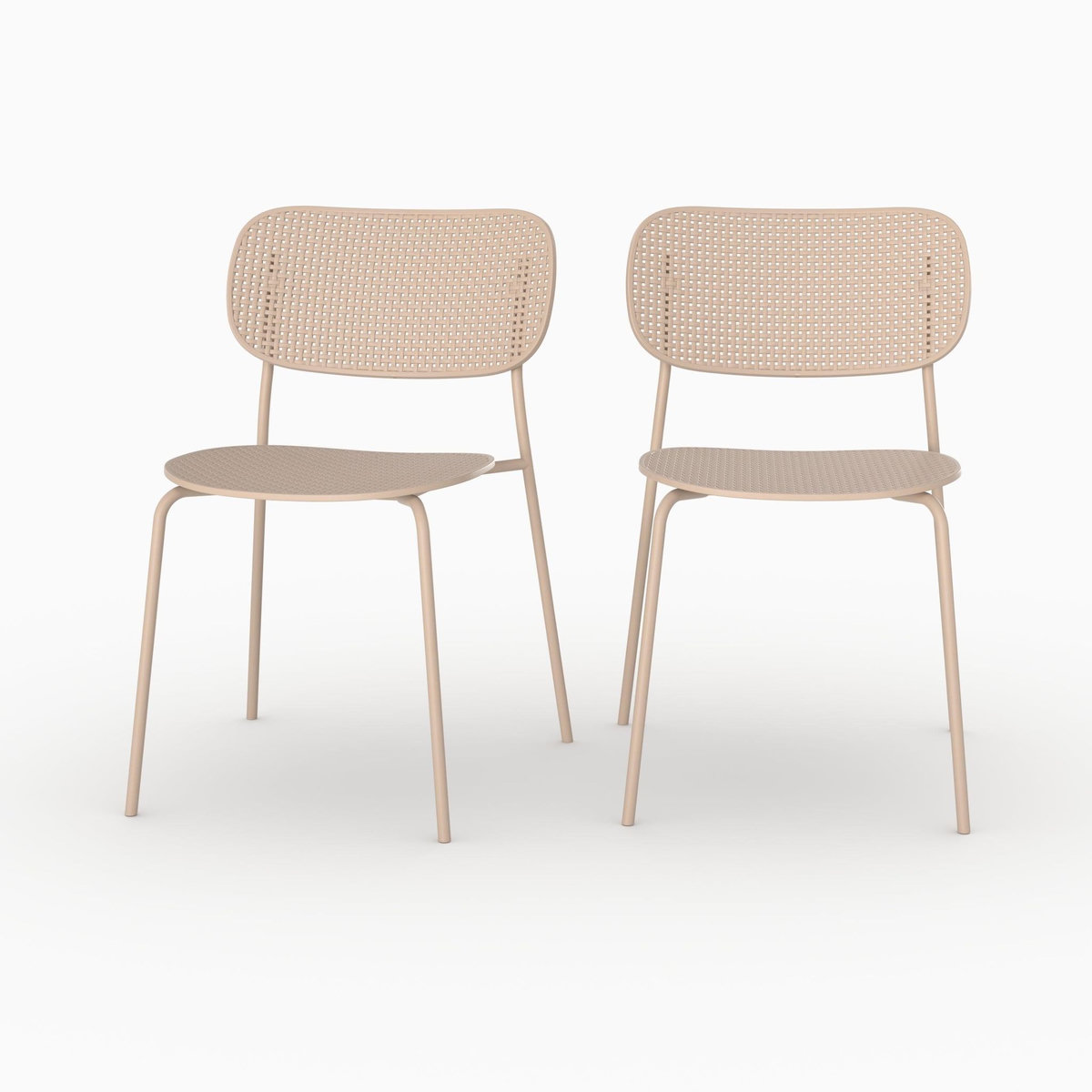 Rendez vous déco Lot de 2 chaises de jardin empilables en plastique beige-Géa