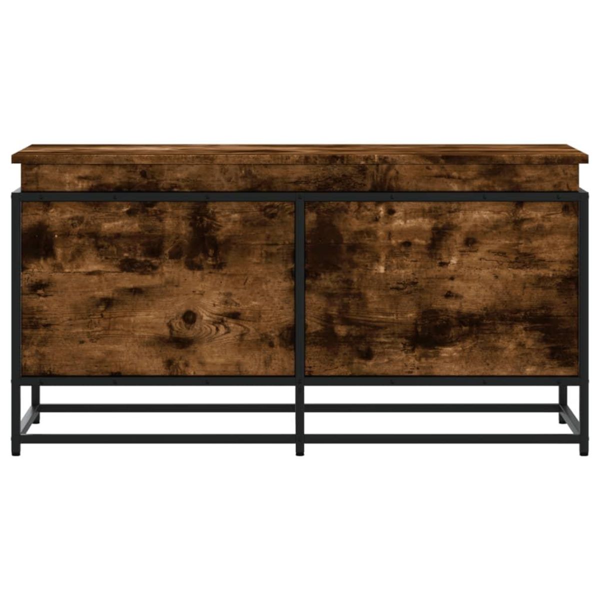 VIDAXL Boîte de rangement avec couvercle chene fume bois d'ingenierie