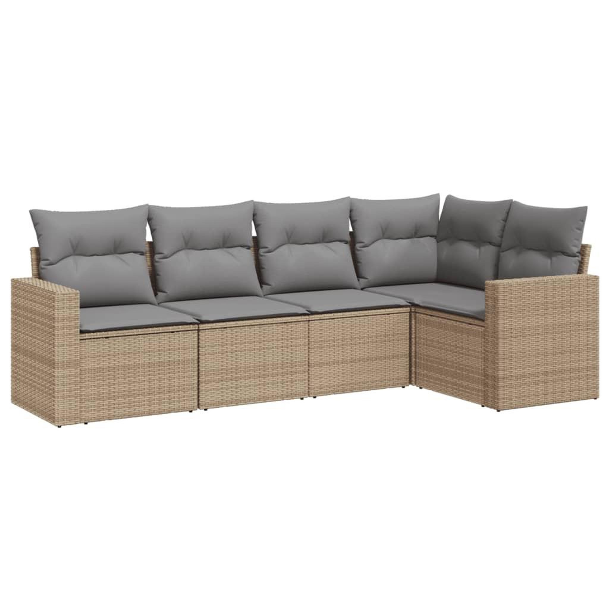 Voir la diapositive 2 : VIDAXL Salon de jardin avec coussins 5 pcs beige resine tressee